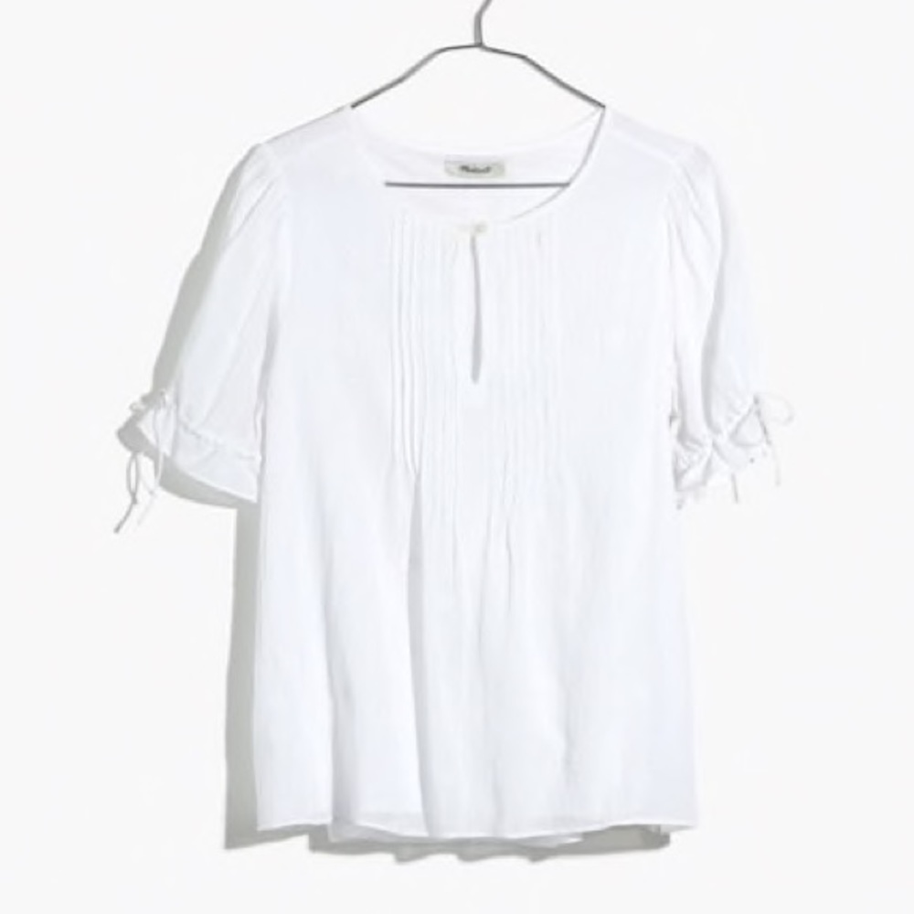 Madewell Embroidered Pintuck Top